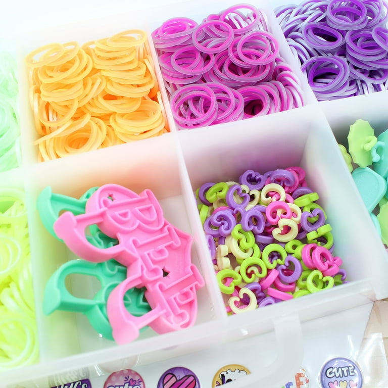 Kit Rainbow Loom Bestie – Mini Boutons Et Élastiques – 7 Bracelets à Faire Soi-même