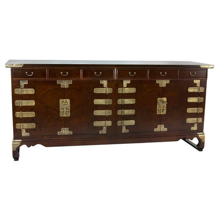 Oriental Furniture Korean Antique Style 8 Drawer Double Cabinet