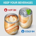 thumbnail image 4 of 12oz Insulated Wine Tumbler with Lid & Straw, Stainless Steel Egg Shape Cup, Liquid & Marble Print, 4 of 5