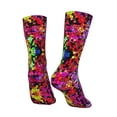 thumbnail image 5 of Uemuo Colorful Tie Dye Stained Glass 3 Pattern Women's Crew Socks, Soft Durable Breathable Moisture-Wicking with Odor Control Cotton socks, 5 of 9