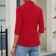 thumbnail image 5 of UDAUDU Womens Button Down Shirts 2026 Slim fit 3/4 Sleeve Stretch Dress Shirts Work Shirt Wrinkle Free Office Blouses Red 2XL, 5 of 6