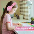 thumbnail image 3 of Auriculares para niños con diseño de unicornio con micrófono, color rosa, 3 of 5