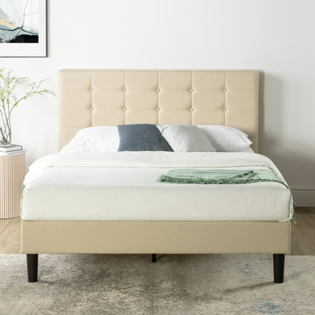 Zinus Ibidun 39 Upholstered Platform Bed Frame Beige King