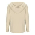 thumbnail image 6 of Fesfesfes Women's Casual Blouses Leisure Temperament Solid Color V-Neck Long Sleeved Tops Ribbed Neckline Cuffs Button-Front Knit Sweater(Beige#3,M), 6 of 7