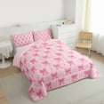 thumbnail image 3 of Manfei Kawaii Pink Bow Full Size Comforter Sets for Teens, Dreamy Cherry Blossoms Bedding Comforter Set, Fairy Tale Princess Reversible Bedding Sets, Luxury Bedroom Decor, 3pcs, 3 of 8