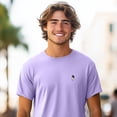 thumbnail image 3 of Dalix Astronaut Embroidered Mens Tee Cotton Casual Short Sleeve Crewneck Soft Fit in Lavender L Large, 3 of 5