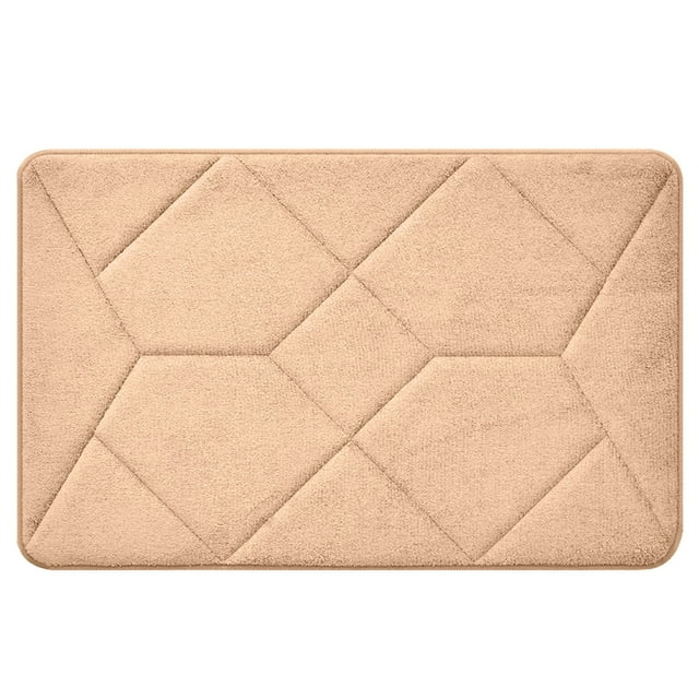 Matoen12 Polyester Floor Mats for Bedroom Living Room, Non-Slip Floor Rugs for Entrance Bathroom, Home Decor Solid Color Floor Carpet Doormat, Machine Washable, 16"x24", 1 Pack, Gold, Rectangle