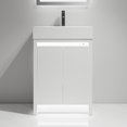 thumbnail image 3 of Blossom Capri 24" Freestanding Vanity in Glossy White | Acrylic Sink | LED Wood Cabinet | Soft-Close Storage, 3 of 10