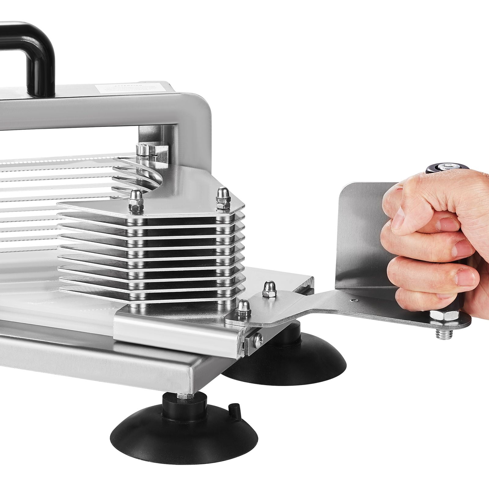 Manual Tomato Slicer with 1/4" 420J1 Blades, Suction Cup Feet, Ergonomic Handle, for Commercial Home Kitchen Use