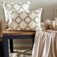 thumbnail image 3 of The HomeCentric Decorative Pillow Covers Ivory, Beige & Grey 24"x24" (60x60 cm) Cotton Linen Boho, Lace, Bouclet Embroidery Cushion Covers For Sofa, Geometric Contemporary Style - Medina Artistry, 3 of 10