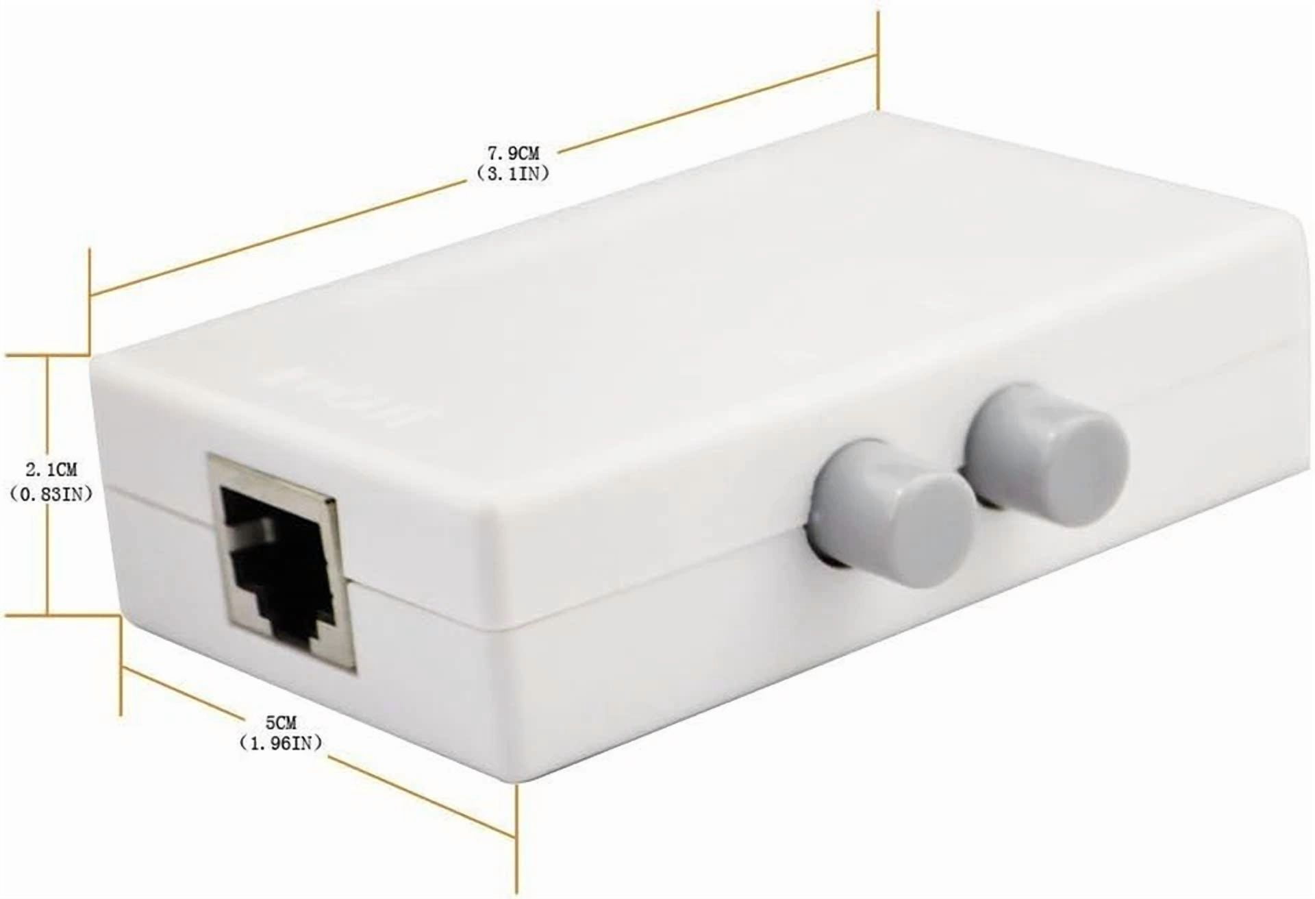 CRESTIN- Rj45 Splitter Selector Switch, 2 Ports Network Switch Splitter Selector Hub 2-In