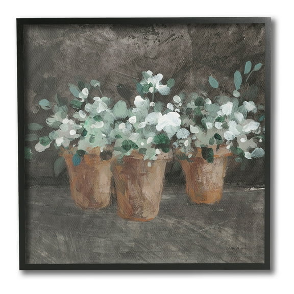 Stupell Industries Garden Plants in Terracotta Botanical & Floral Painting Black Framed Art Print Wall Art, 12 x 12