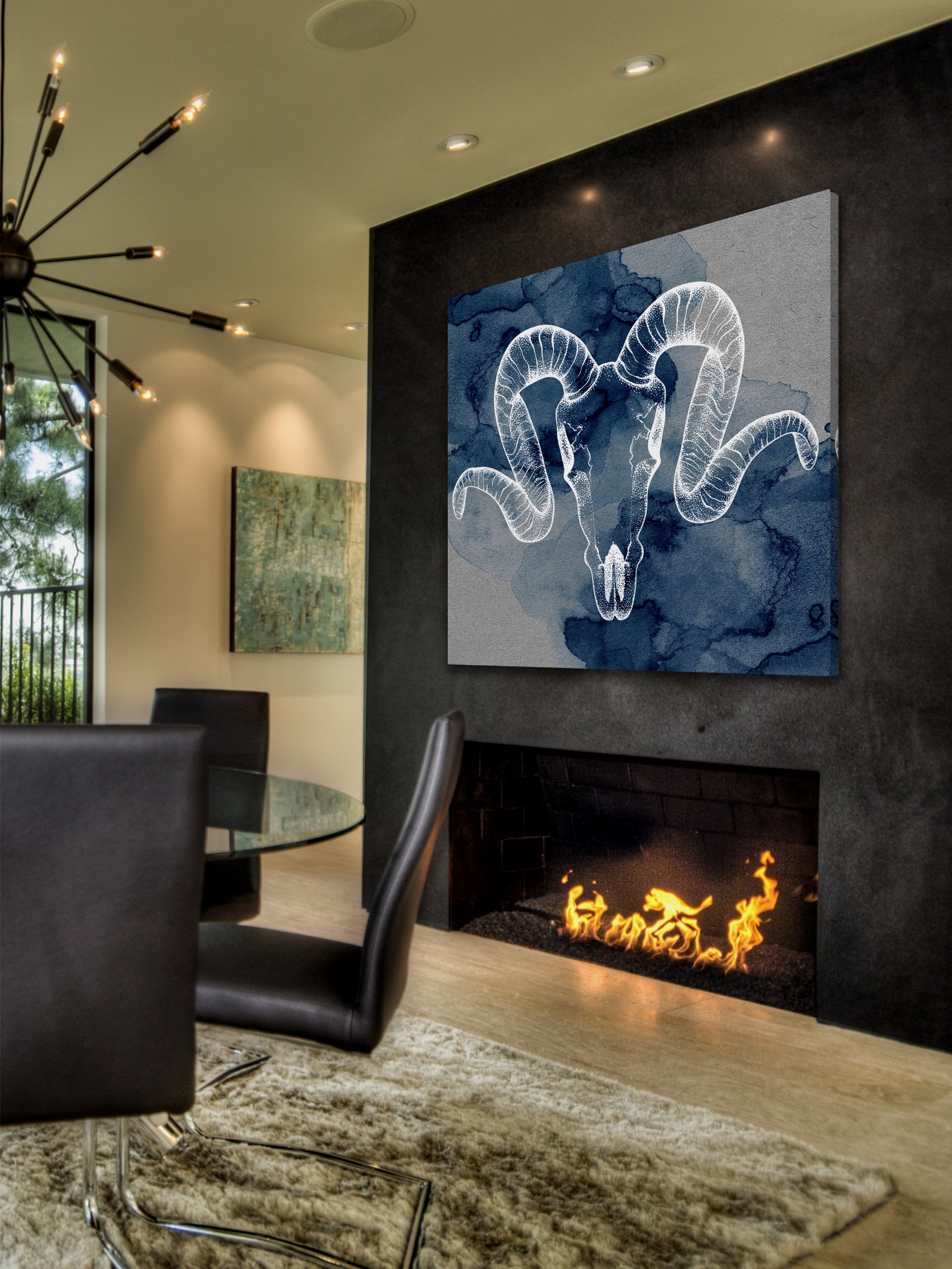 "Ram Outline" Painting Print on Wrapped Canvas