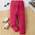 thumbnail image 7 of Girls Pants Size 8Medium and Large Children and Girls Solid Color Fashion Casual All Solid Color Straight Pants Hot Pink, 3, 7 of 7