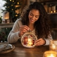 thumbnail image 5 of Arghm Glowing Christmas Ornament Mini Holiday Scene with String Lights - Festive Decor for Trees, Windows, and Tabletops - Perfect for Winter Celebration and Gifting, 5 of 7