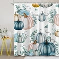 thumbnail image 5 of VogueV Fall Pumpkin Maple-Leaves Shower Curtain, Waterproof Mildew-Resistant Fabric Bath Décor for Thanksgiving, Farmhouse, Guest Bath, Dorm, Rv, Machine Washable, 72X72", 5 of 5