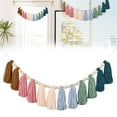 thumbnail image 3 of Household Pendant, Ongmies Boho Tassel Garland with Wood Beads Colorful Wall Hanging Garland Decor Decorative Banner Tassel Garland for Kids Room Classroom Bedroom Nursery Home Decor, Sky Blue, 3 of 9