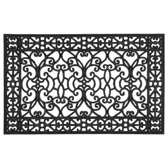 30 x 48 in. Anastasia Rubber Rectangular Doormat, Black