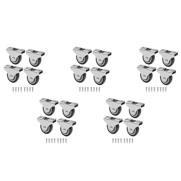 20 Pcs Mini Casters Furniture Casters Small 25mm Fixed Casters Directional Movable Casters Movable Casters for Furniture