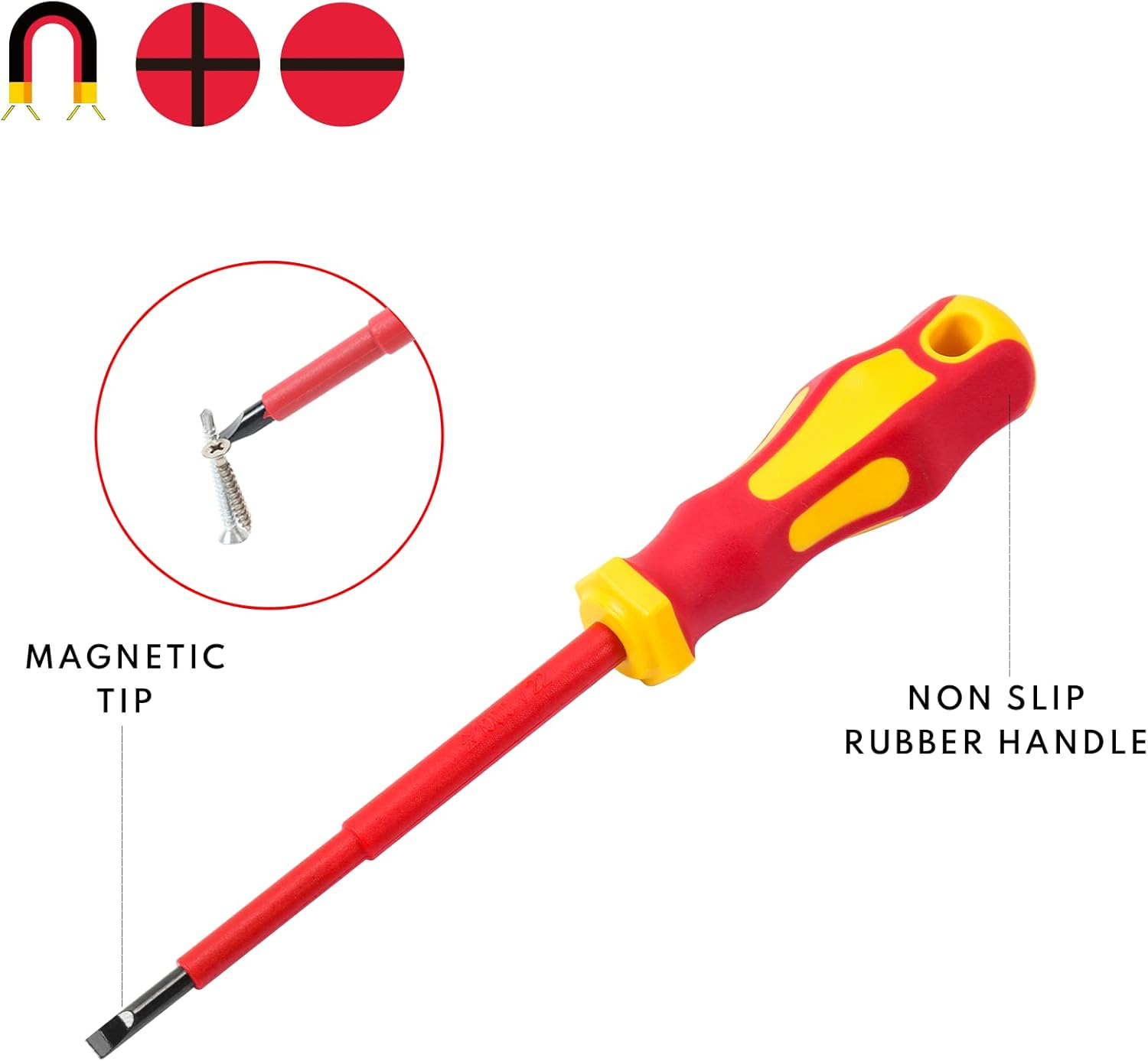 Insulated Screwdriver & Pliers Set, 1000V VDE Electrical Tool Kit for Electricians, Magnetic Phillips, Slotted & Pozidriv Tips, Professional Safety Hand Tools