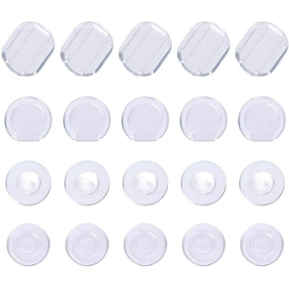 100 Pieces 4 Size Earring Pads Silicone Comfort Earring Cushions for Clips on Earrings, Clear