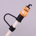thumbnail image 2 of Halloween Straw Toppers, Silicone Halloween Straw Covers Lids, Bat Cap Stopper Ghost Pumpkin Skull Straw Top for 30&40 Oz Tumbler, 10mm 0.4in, 1 Pcs, 3.15Inches, 2 of 7