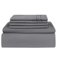 thumbnail image 3 of Lux Decor Collection Bed Sheets, Deep Pocket Microfiber Bed Sheet Set - Wrinkle, Fade, Stain Resistant Cal King Sheets, Gray, 3 of 6