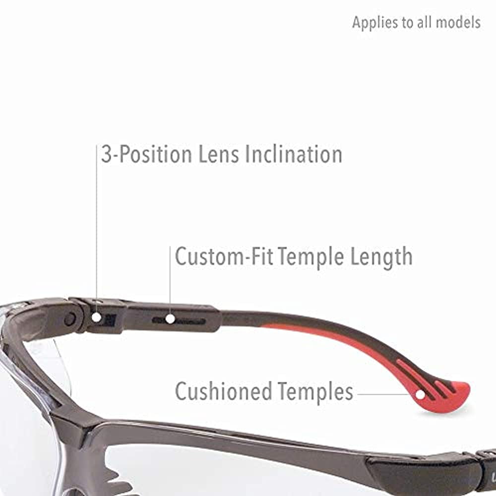 Protege, Safety Glasses, HydroShield Anti-Fog, SCT-Low-IR Lens, Black Frame, Half-Frame