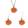 Clemson Tigers Necklace and Dangle Sports Team Logo Earring Charm Set NCAA
