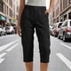 thumbnail image 1 of TaTaai Women's All Season Solid Color Elastic Waist Cargo Capri Pants Outdoor Hiking Casual Trousers with Multi Pockets Fashion Loose Fit 7/8 Length Pants Gift, 1 of 6