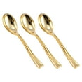 thumbnail image 2 of Smarty 4" Shiny Metallic Gold Mini Plastic Disposable Dessert Spoons 600ct, 2 of 6