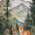 thumbnail image 5 of Shiartex Foxes Forest Mountain Printed Shower Curtain with Hooks, Polyester Fabric Shower Curtain for Bathroom Decoration 36x72, 5 of 7
