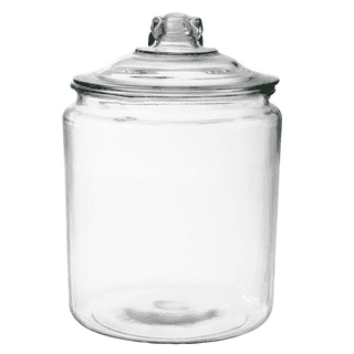 Mason Craft & More 56oz (1.65L) Clear Glass Jar w/ Pop-Up Metal