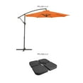 thumbnail image 3 of CorLiving 9.5ft Tilting Cantilever Outdoor Patio Umbrella with Steel Frame, 8 Support Arms, and Base Weights Included, 3 of 7