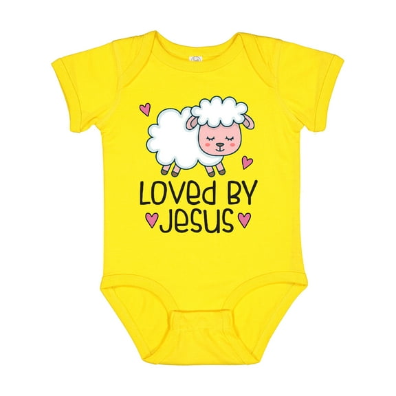 Inktastic Loved by Jesus Cute Baby Lamb Boys or Girls Baby Bodysuit