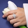 thumbnail image 5 of SFTING 3Ct Oval Cut Wedding Engagement Ring Floral Halo for Women 5A CZ Sterling Silver Size 9, 5 of 5