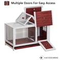 thumbnail image 6 of Weatherproof 2-Story Wooden Rabbit Hutch – Leak-Proof & Easy-Clean Small Animal Cage with Metal Ramp & Removable Roof – Indoor/Outdoor Habitat for Rabbits, Guinea Pigs & Chickens, 6 of 7