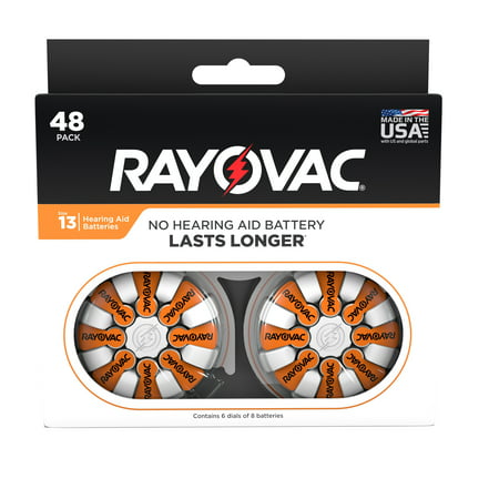 Rayovac Size 13 Hearing Aid Batteries, 48-Pack