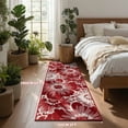 thumbnail image 4 of Findosom Runner Rug for Hallway 2x6 ft,Non-slip Machine Washable Runners Flower Floor Mats Low Pile Carpet Rug Runner with Rubber Backing for Entryway Doormat Bathroom Kitchen Laundry Room,Red, 4 of 9