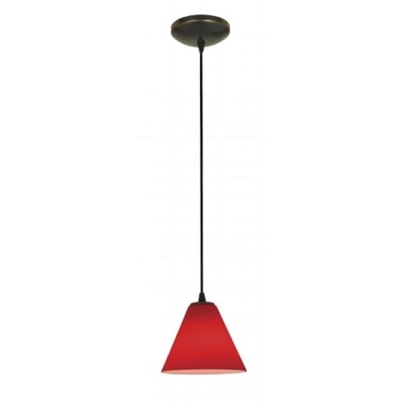 Sydney Inari Silk 28004-1C-ORB-RED Brushed Steel - Amber Sydney 1 Light Mini Pendant
