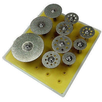 

10 Piece Mini Cut-Off Diamond Cutoff Wheels Discs 1/8 Arbor Hole for Dremel
