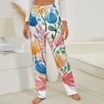 thumbnail image 3 of Watercolor Floral Bouquet Vibrant Art Winter Female Pants Flannel High Waist Women Pants Lady Warm Straight Leg Plush Trousers, 3 of 7