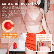 Bodyotics Comfycase - Menstrual Disc/Cup Sterilizer, Wash & Carry Case - Orange & Red - Microwave-Safe, Body-Safe Silicone - Travel-Friendly