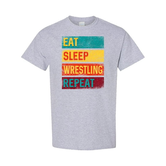 Inktastic Eat Sleep Wrestling Repeat T-Shirt