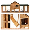 thumbnail image 3 of M optimized 82in Wooden Rabbit Hutch, Outdoor Chicken Coop, Bunny Hutch Guinea Pig Pet House Bunny Cage with Double Side Runs, Removable Tray, Ramps for Small Animals, 3 of 7