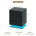 thumbnail image 5 of Hironpal LED Nightstand, Modern Bedside Table with 3 Drawers and RGB LED Light ,High Gloss End Table, 5 of 9