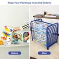 thumbnail image 4 of Huloretions Art Drying Rack with 4 Lockable Wheels,Art Storage Rack With 16 Removable Shelves,Art Organizer 18" D x 26" W x 26" H For Art Studio Artwork Craft Room Desktop, 4 of 7