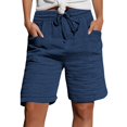 thumbnail image 2 of MYAOYI Womens Drawstring Muslin Shorts Loose Fit Gauze Summer Bottoms, 2 of 7