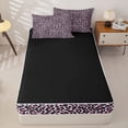 thumbnail image 4 of Erosebridal Chic Leopard Pattern Zipper Queen Comforter Set with Fitted Sheet and 2 Pillowcases,Wild Mark Print Zipper Bedding Set,Hot Pink Black,Black Reversible, 4 of 6