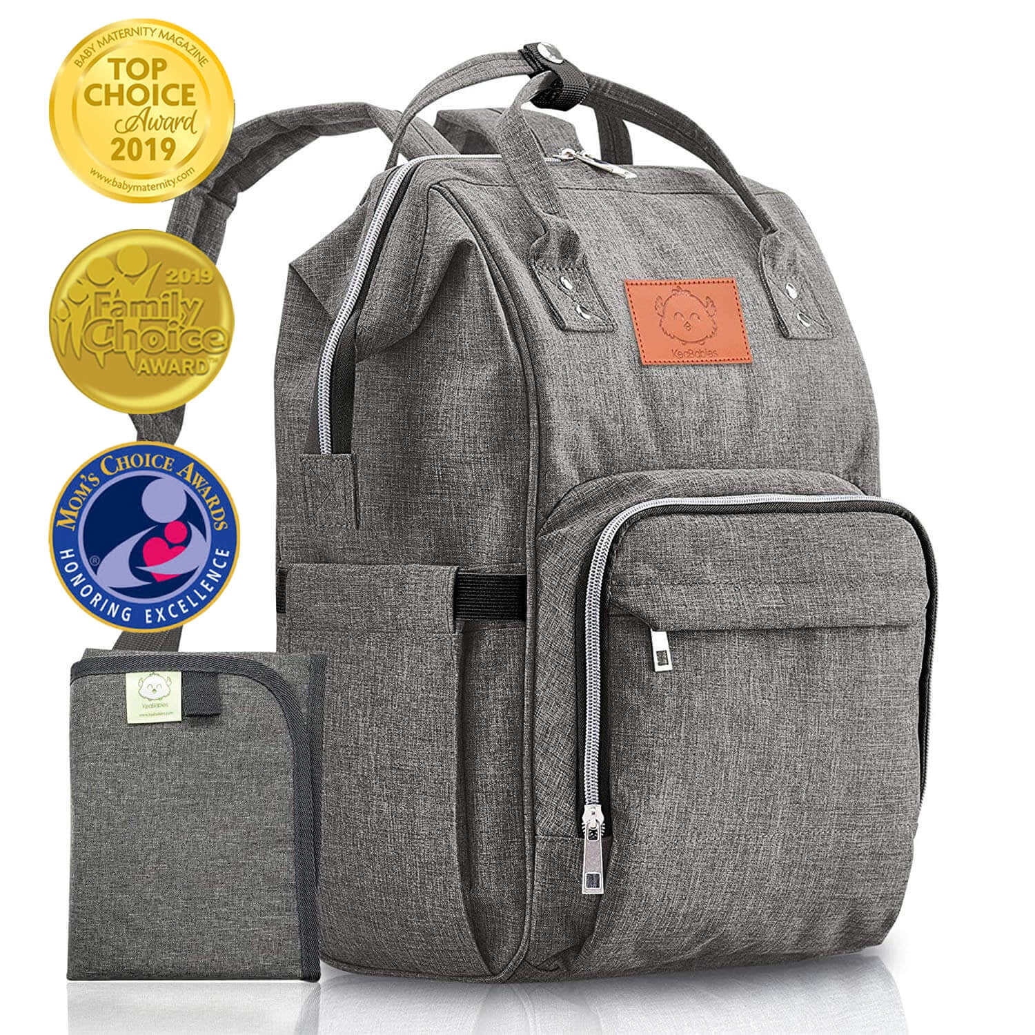 Diaper Bag Backpack - Large Waterproof Travel Baby Bags (Classic Gray ...